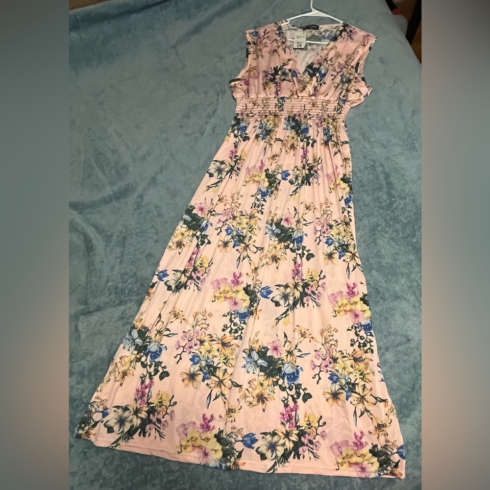 NWT Anna Morgan Pink Floral Maxi Dress 3X